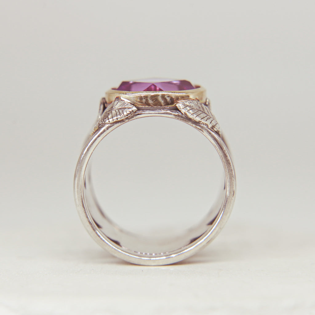 Amethyst Leaf Ring