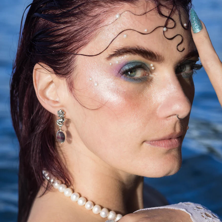 Siren Earrings in Fluorite