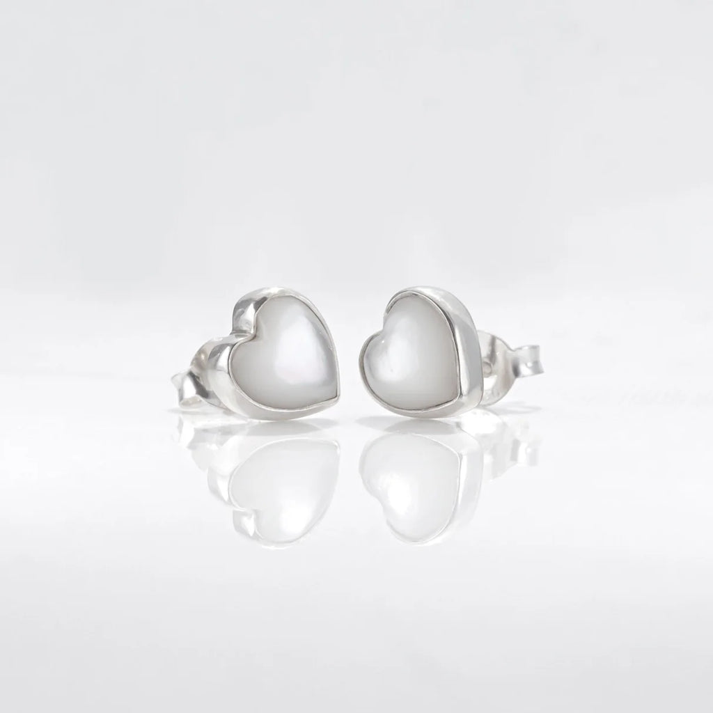 Mother of Pearl Shell Heart studs