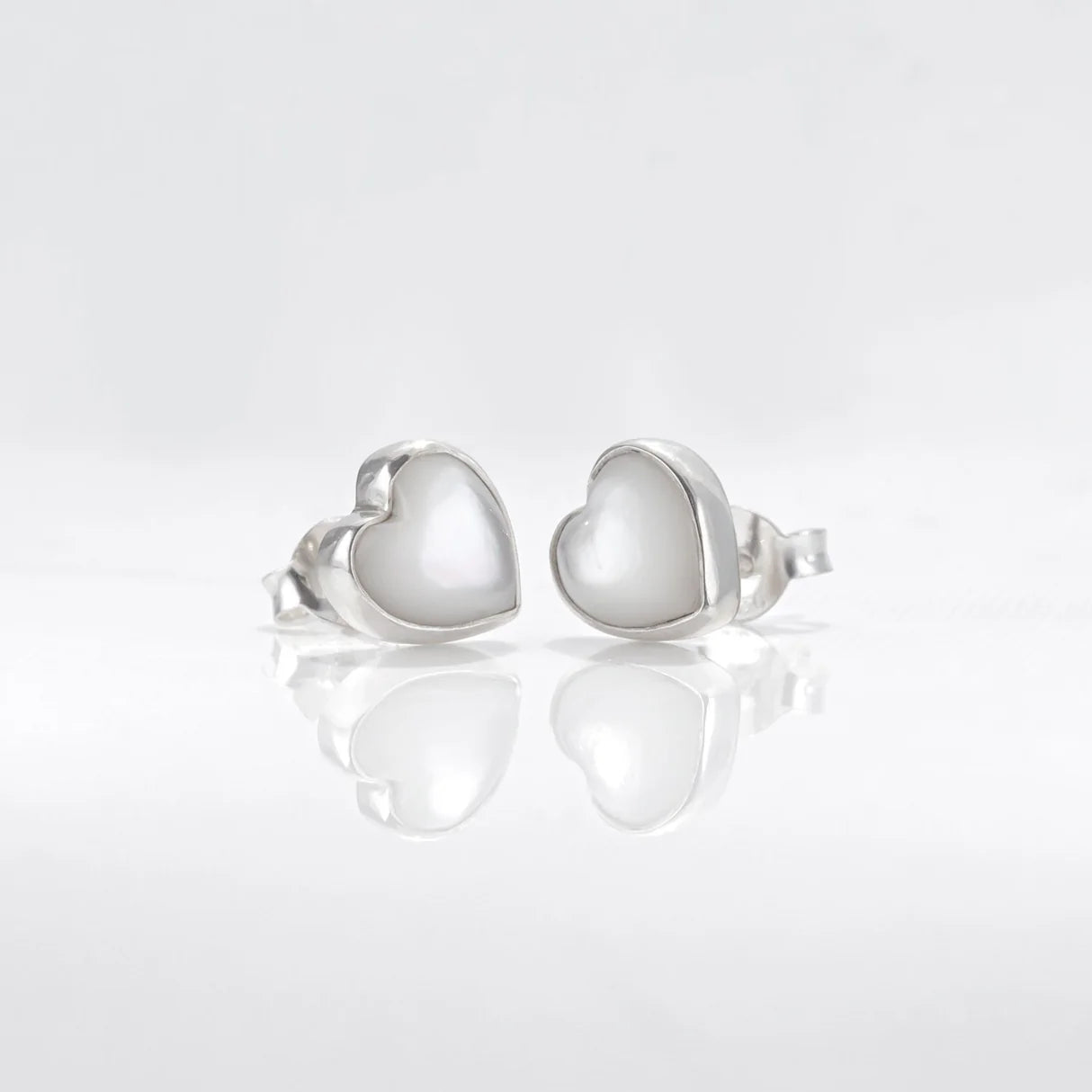 Mother of Pearl Shell Heart studs