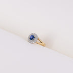 Sapphire and Diamond Cluster 9ct Yellow Gold Ring