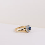 Sapphire and Diamond Cluster 9ct Yellow Gold Ring