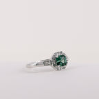 Green Sapphire and Diamond 9ct White Gold Ring