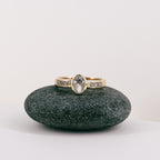 Oval White Sapphire 9ct Yellow Gold Ring