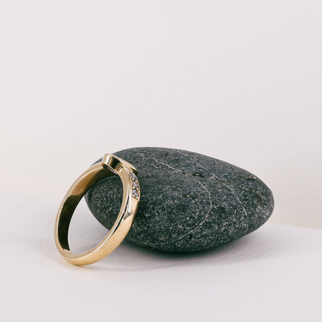 Oval White Sapphire 9ct Yellow Gold Ring