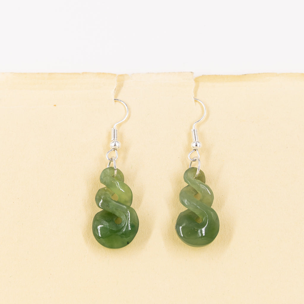 Pounamu Pikorua/Double Twist Earrings