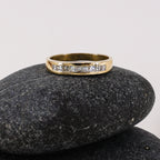 18ct Yellow Gold Princess-Cut Diamond Band