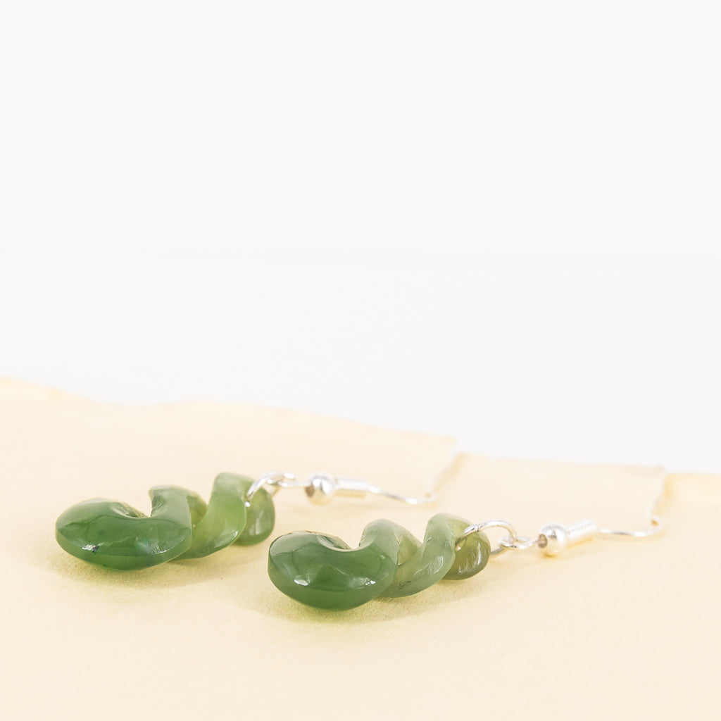 Pounamu Pikorua/Double Twist Earrings