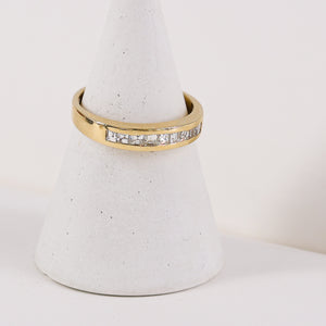 18ct Yellow Gold Princess-Cut Diamond Band