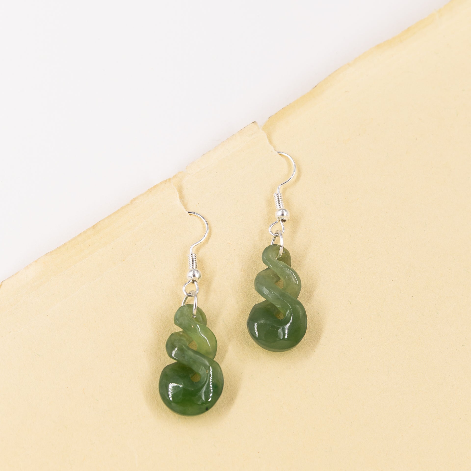 Pounamu Pikorua/Double Twist Earrings