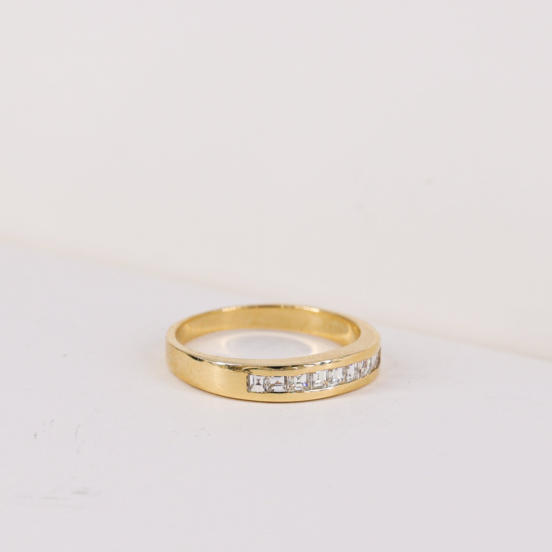 18ct Yellow Gold Princess-Cut Diamond Band