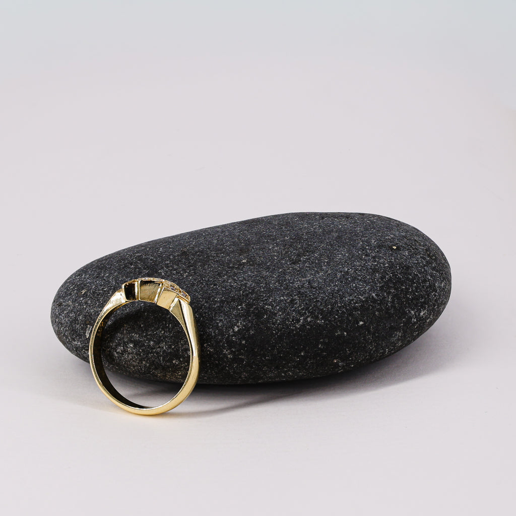 18ct Yellow Gold Diamond Triple Twist Ring