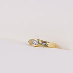 18ct Gold Vintage-Inspired Bezel Diamond 18ct Gold Ring