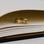 18ct Yellow Gold Wave Diamond Set