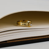 18ct Yellow Gold Wave Diamond Set