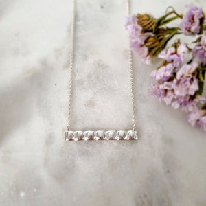 Scalloped Bar Pendant with Chain