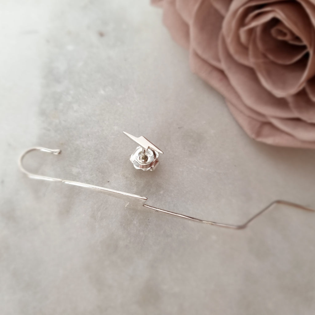 Unleash Your Inner Power: The Fierce Climber Earrings With Lightening Bolt Stud