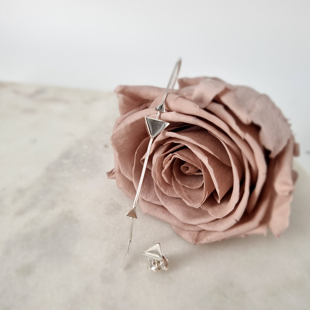 Unleash Your Inner Power: The Fierce Climber Earrings With Triangle Stud