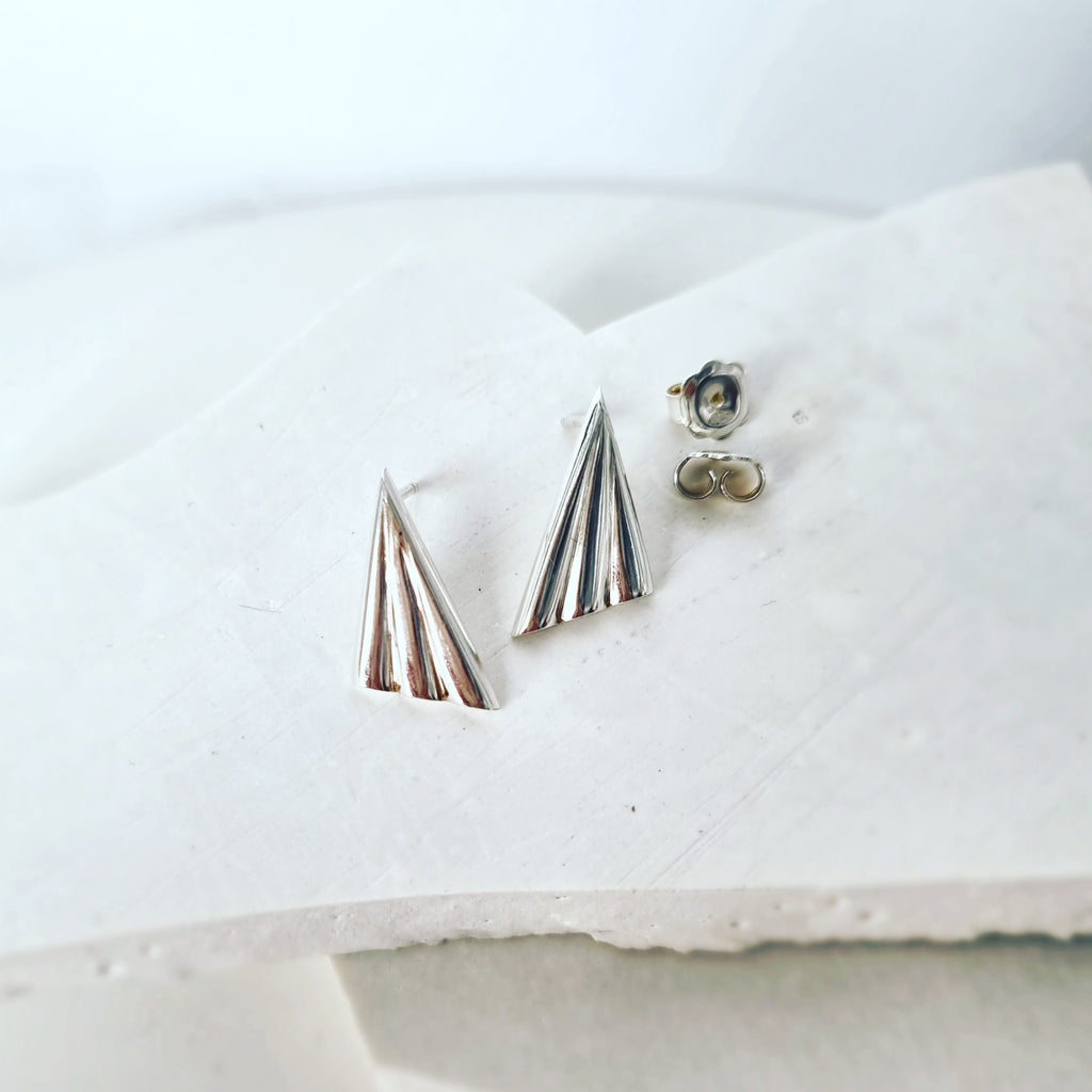 Scalloped Pyramid Earrings