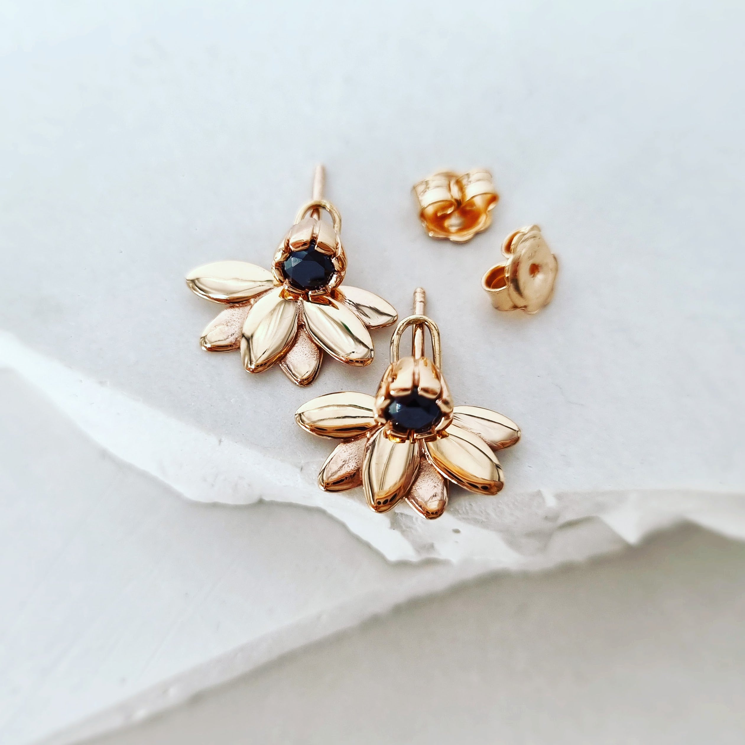 Two Looks, Twice the Allure: Black Diamond Leaf Earrings