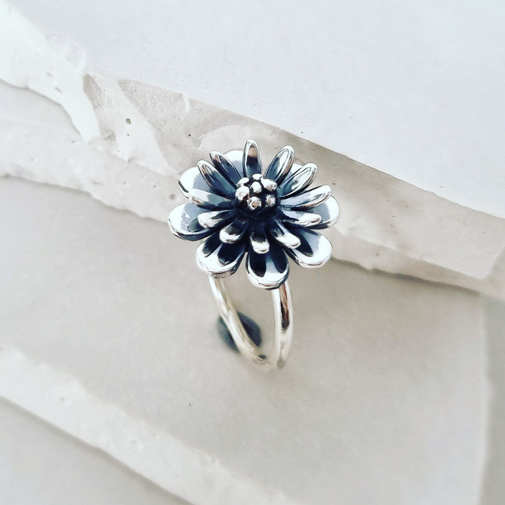 Eternal Bloom: Flower Ring In Silver