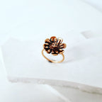 Eternal Bloom: Flower Ring In 9ct Red Gold