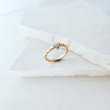 Triangle Stacking Ring in 9ct Yellow and White Gold