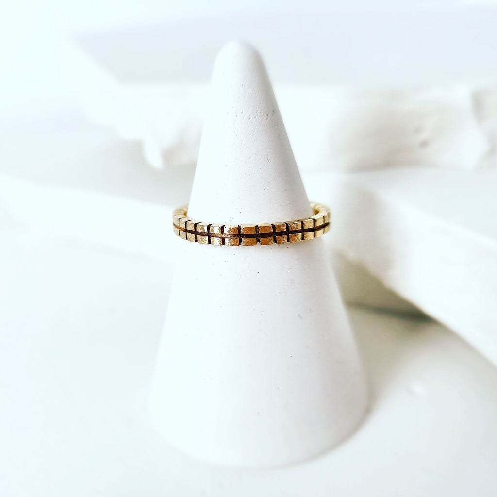 Discover Your Signature Stack: Checked Stacking Ring