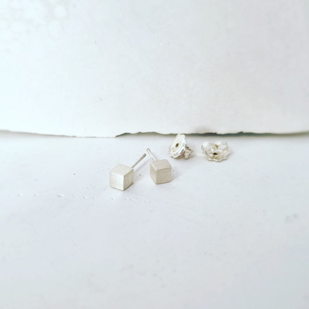 Textured Cube Earrings