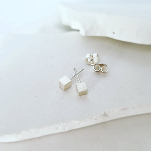 Textured Cube Earrings