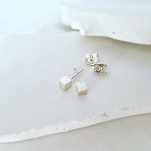 Textured Cube Earrings