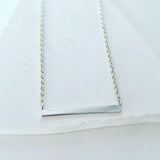 Narrow Horizontal Bar Pendant with Chain