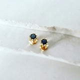 Black Diamond Stud in 9ct Yellow Gold