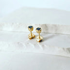 Elevate Your Everyday: 9ct Yellow Gold Black Diamond Studs
