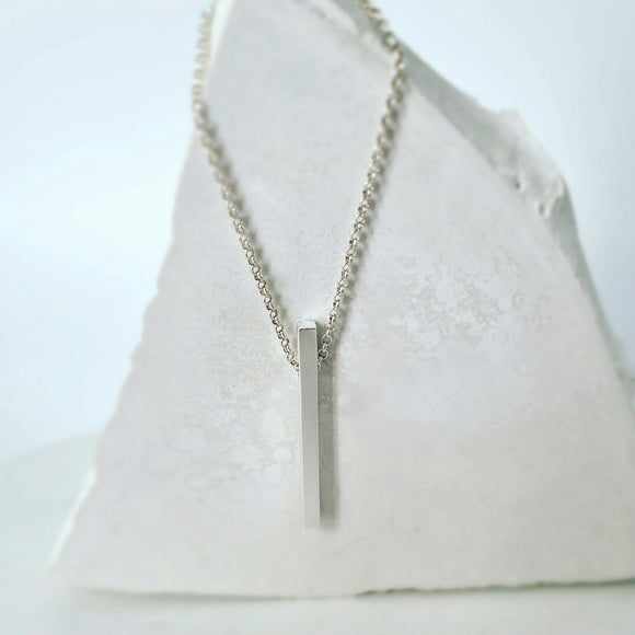 Vertical Bar Pendant with Chain