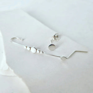 Climber with Circle Stud in Silver