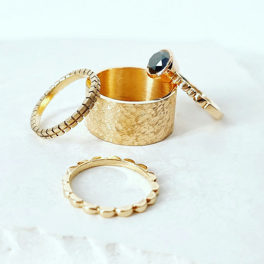 Discover Your Signature Stack: Checked Stacking Ring